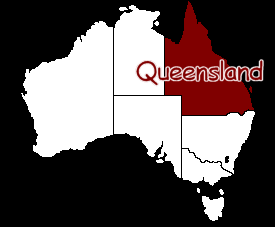 map of Australia, highlighting Queensland